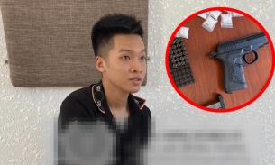 Đà Nẵng: Bắt thanh niên mang theo súng ngắn cùng 24 viên đạn, vận chuyển 2kg ma túy