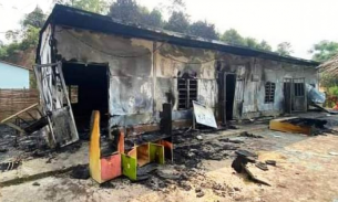 Cháy trường mầm non tại Yên Bái, 60 trẻ nhỏ mất nơi học tập