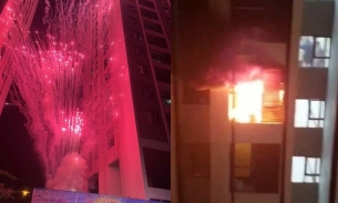 Cháy chung cư ở Hà Nội sau màn bắn pháo hoa mừng 'Đêm hội Trăng Rằm'
