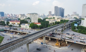 Toàn cảnh đoạn trên cao dự án Metro Nhổn - ga Hà Nội sẽ đi vào hoạt động từ cuối 2023