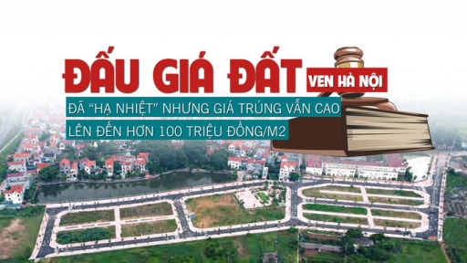 Đấu giá đất ven Hà Nội: Đã “hạ nhiệt” nhưng giá trúng vẫn cao, cao nhất hơn 100 triệu đồng/m2