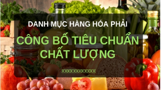 Danh mục sản phẩm hàng hóa phải công bố tiêu chuẩn chất lượng