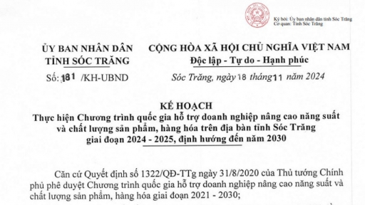 Sóc Trăng xây dựng kế hoạch hỗ trợ doanh nghiệp nâng cao năng suất và chất lượng sản phẩm, hàng hóa