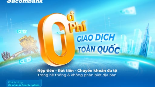Sacombank đẩy mạnh số hóa miễn phí giao dịch trong hệ thống