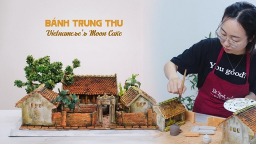 Cô gái 9x mang cả làng quê Bắc Bộ vào chiếc bánh trung thu: Bánh nặng tới 30kg, 4 người làm miệt mài 5 ngày mới hoàn thành