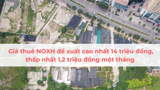 Giá thuê NOXH đề xuất cao nhất 14 triệu đồng, thấp nhất  1,2 triệu đồng một tháng