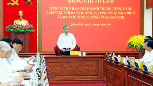 Tổng Bí thư Tô Lâm làm việc với Ban Thường vụ Tỉnh ủy Quảng Bình, Quảng Trị