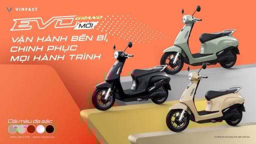 VinFast ra mắt xe máy điện Evo Grand với 2 pin có thể tháo rời, đi được tới 262 km/lần sạc
