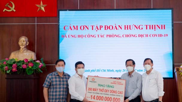 Tập đoàn Hưng Thịnh hỗ trợ khẩn hàng chục tỷ đồng cho TP.HCM phòng, chống dịch Covid-19