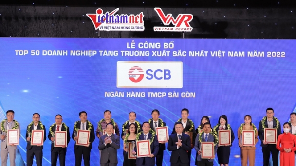 SCB được tôn vinh trong Top 50 doanh nghiệp tăng trưởng xuất sắc nhất Việt Nam