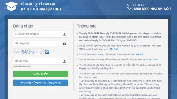 Học sinh THPT đăng ký dự thi tốt nghiệp trực tuyến từ ngày 4/5