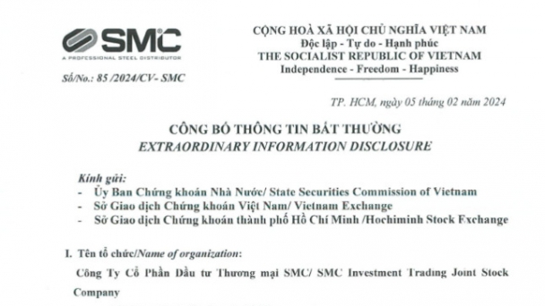 Đầu tư Thương mại SMC (SMC) đã mua lại toàn bộ lô trái phiếu phát hành năm 2021