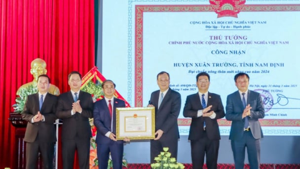 Huyện Xuân Trường(Nam Định) đón Bằng công nhận huyện đạt chuẩn nông thôn mới nâng cao