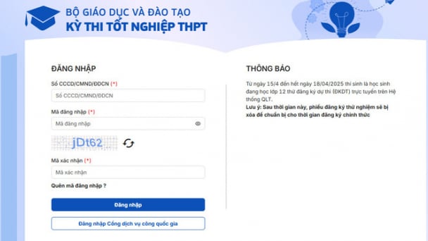 Thí sinh bắt đầu thử đăng ký trực tuyến dự thi tốt nghiệp 2025