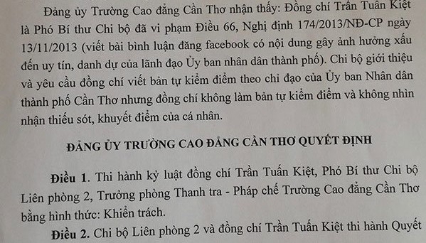 Kỷ luật đảng viên viết bình luận trên Facebook đúng hay sai? 