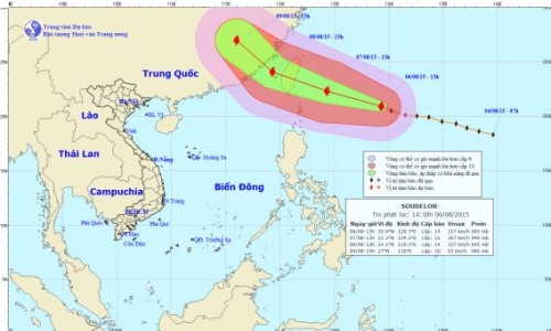 Thời tiết 7/8: Bão Soudelor hoạt động mạnh trên biển Đông 