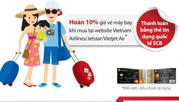 Mua vé máy bay online, hoàn 10% cả thuế lẫn phí!