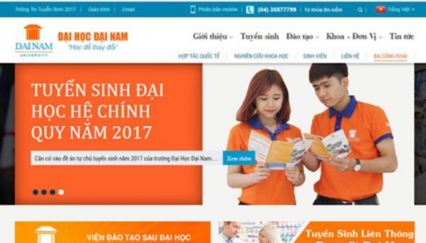  Đại học Đại Nam bị làm giả website 