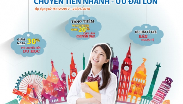 SCB ưu đãi phí chuyển tiền du học