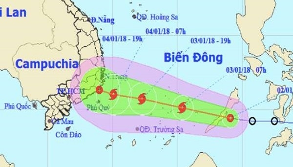 Bão số 1 đang mạnh lên, tiến nhanh vào đất liền