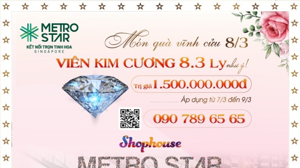 Mừng ngày 8/3, CT Land làm cơn mưa quà tặng với kim cương khủng 8,3 ly