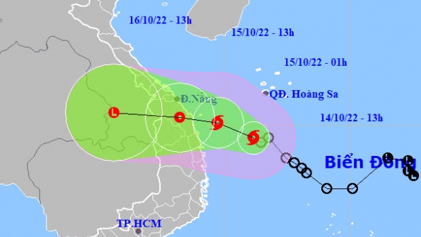 Áp thấp nhiệt đới mạnh lên thành bão số 5, hướng vào Đà Nẵng - Quảng Ngãi