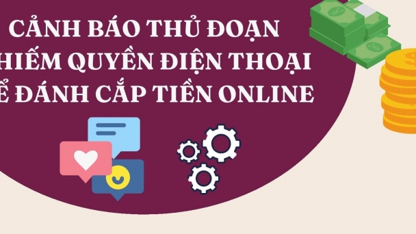 [Infographic] Cảnh báo điện thoại bị chiếm quyền sử dụng để đánh cắp tiền online