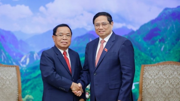 Thủ tướng tiếp Chủ nhiệm Ban Kiểm tra Trung ương, Tổng Thanh tra Nhà nước Lào Khamphan Phommathat
