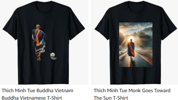 Áo in hình ông Thích Minh Tuệ bất ngờ được bán ngập tràn sàn thương mại điện tử, Amazon 'ghim' giá gần 500.000 đồng/chiếc