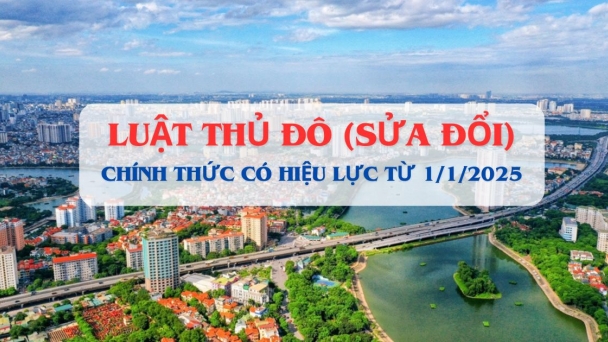 Luật Thủ đô (sửa đổi) được thông qua, chính thức có hiệu lực từ 1/1/2025