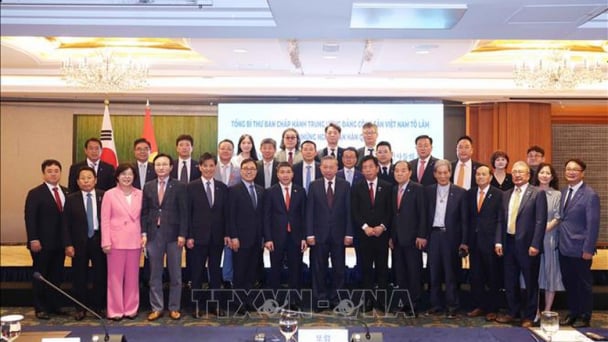 Tổng Bí thư Tô Lâm gặp những người bạn Hàn Quốc