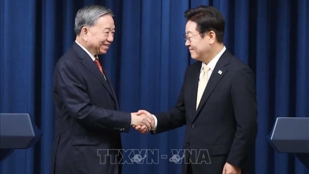 Tổng Bí thư Tô Lâm và Tổng thống Hàn Quốc Lee Jae Myung gặp gỡ báo chí