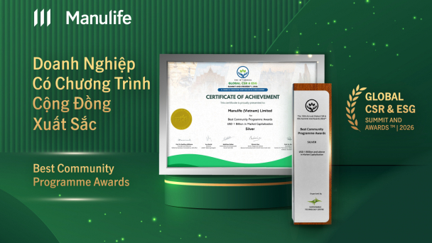 Manulife Việt Nam nhận giải thưởng  quốc tế hoạt động cộng đồng