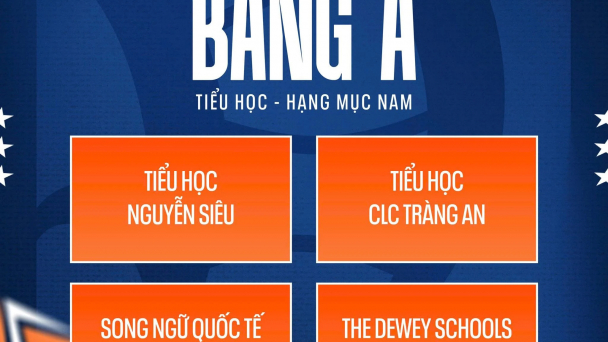 Lần đầu tiên VSBL xuất hiện bảng đấu Tiểu học