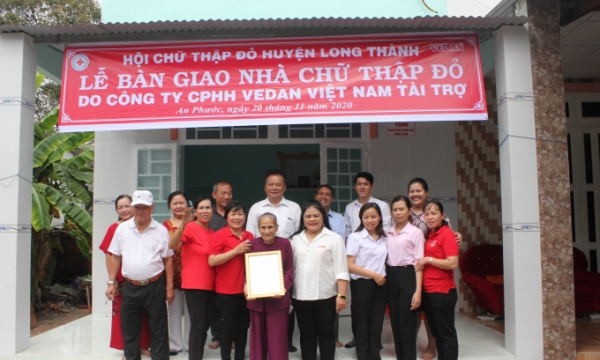 Vedan Việt Nam trao tặng 4 căn nhà chữ thập đỏ cho các hộ nghèo huyện Long Thành tỉnh Đồng Nai
