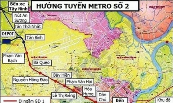 TP.HCM: Tiến độ giải phóng mặt bằng tuyến metro số 2 đạt 71,8%