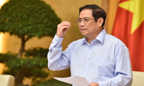 Thủ tướng Phạm Minh Chính chủ trì Hội nghị trực tuyến toàn quốc của Chính phủ với các doanh nhân trong bối cảnh đại dịch COVID-19