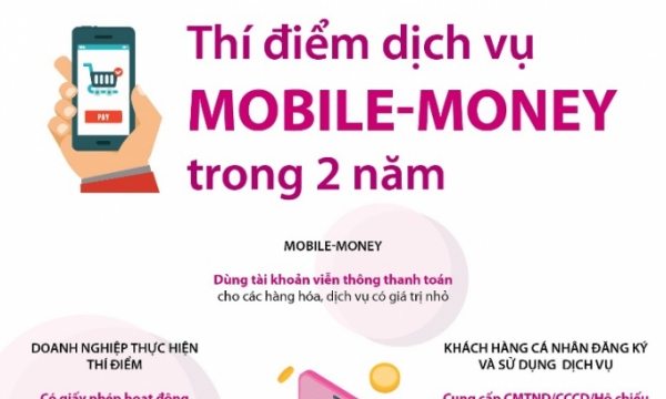 Dịch vụ Mobile Money sẽ được tiến hành thí điểm trong vòng 2 năm
