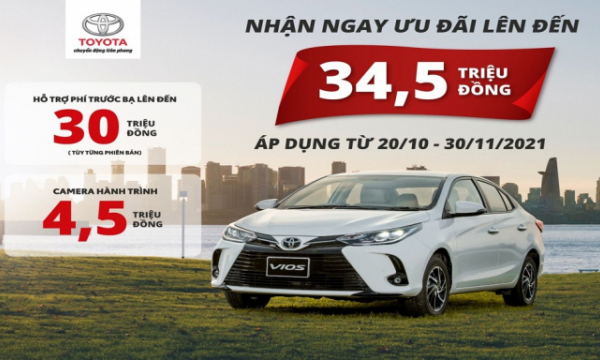 Toyota Việt Nam cùng hệ thống đại lý triển khai chương trình ưu đãi  dành cho Vios lên tới 34,5 triệu đồng