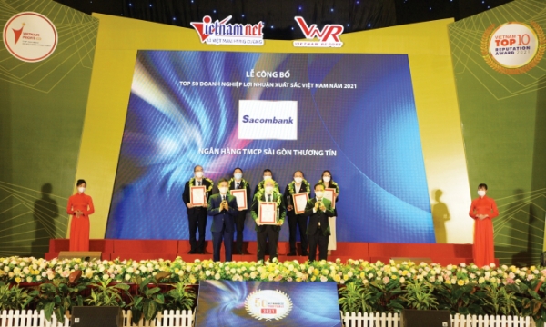 Sacombank: Top 50 doanh nghiệp lợi nhuận xuất sắc Việt Nam năm 2021