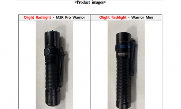 Đèn pin M2R Pro Warrior và Warrior Mini có khả năng gây mất an toàn cho người tiêu dùng