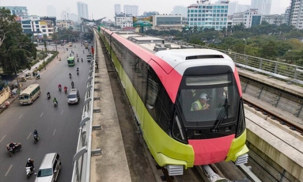 Chạy thử tuyến tàu điện Metro Nhổn- Ga Hà Nội trên cao vào đầu tháng 12