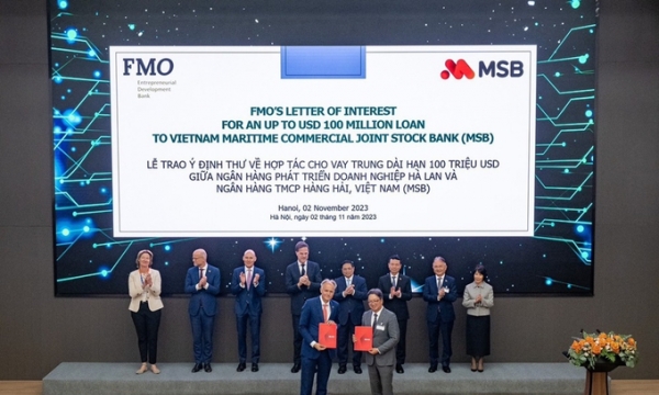 MSB nhận tài trợ 100 triệu USD từ Ngân hàng Phát triển Doanh nghiệp Hà Lan