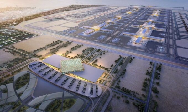 Độc lạ sân bay lớn nhất thế giới đang được xây trên sa mạc ở châu Á