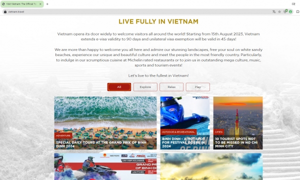 Vượt Thái Lan 3.500 bậc, trang web quảng bá du lịch Việt Nam xếp top đầu Đông Nam Á