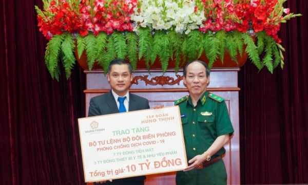 Tập đoàn Hưng Thịnh hỗ trợ 10 tỷ đồng cho Bộ đội Biên phòng phòng, chống dịch COVID-19