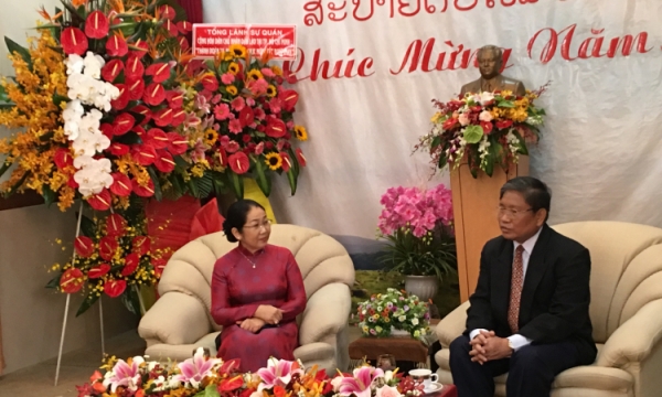 Lãnh đạo TP.HCM chúc tết cổ truyền Bun Pi May của Lào
