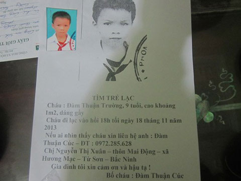 Bé trai 10 tuổi ở Bắc Ninh mất tích bí ẩn