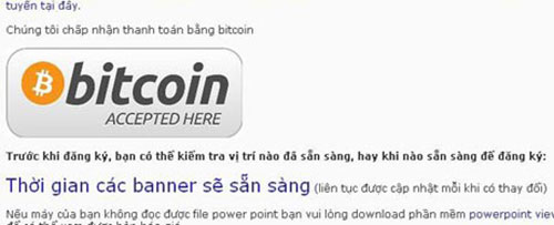 Doanh nghiệp Việt đầu tiên chấp nhận tiền ảo bitcoin