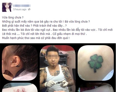Giận dỗi mẹ, nữ sinh Sài Gòn rạch tay up ảnh lên Facebook